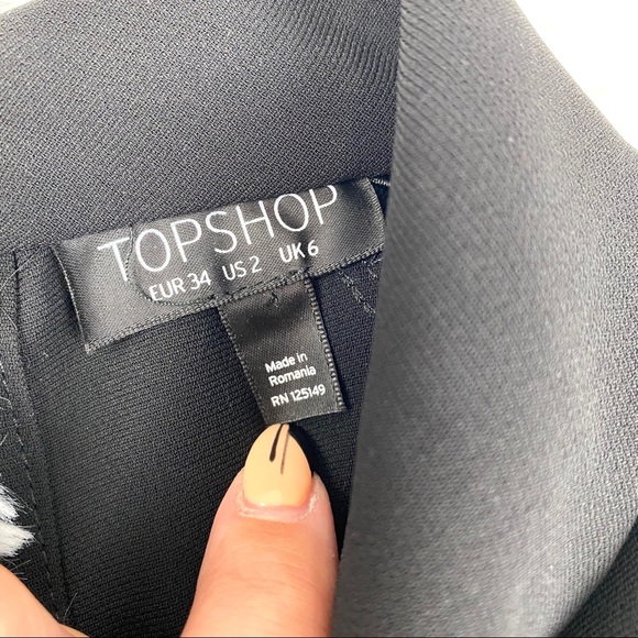 Topshop Black Ruffle Cold Shoulder Blouse EUC - Picture 11 of 12